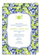 Blue Floral on Green Invitations Image 6 of 7